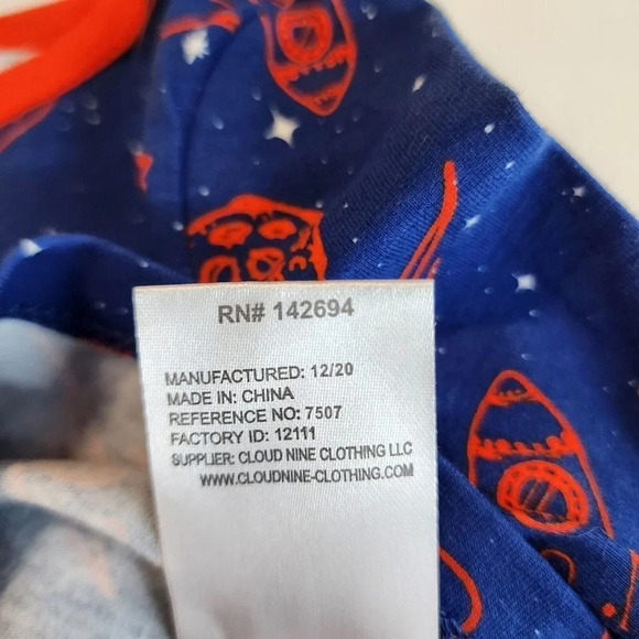 Sleep On It Mini Little Boys Moon Planet Rocket Print 3 Piece Pajama Set  SZ 24M - Picture 8 of 15